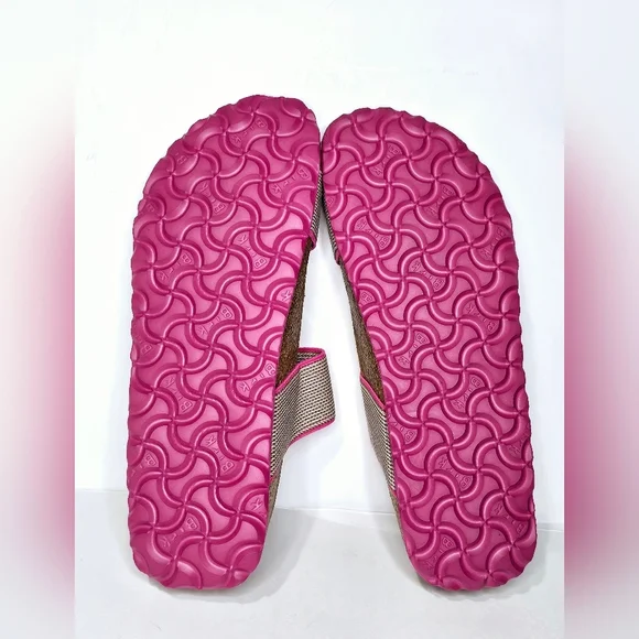 Birkenstock Birki’s Curaçao ll Stretch Slide Sandals Pink & Beige - Picture 6 of 6